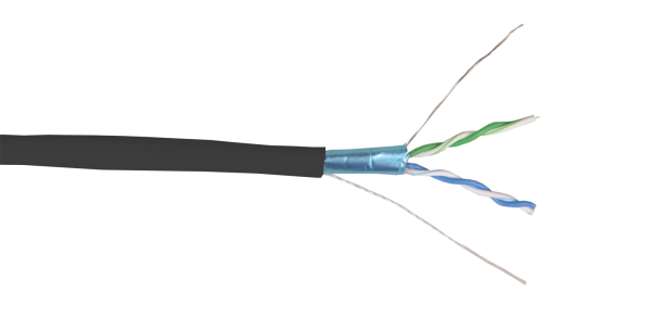 Купить IEK Кабель витая пара F/UTP категории 5E 2 пары LDPE 1м чер. GENERICA BC3-C5E02-339-500-G