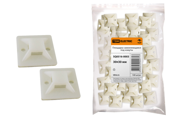 Купить TDM Площадка самоклеющаяся 30х30 под хомуты (100шт) SQ0516-0003
