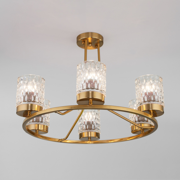 Купить Eurosvet Потолочная люстра со стеклянными плафонами 60127/6 латунь a057089