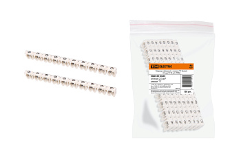 TDM Маркер наборный - символ "9" белый 2,5 мм2 (150 шт.) SQ0534-0025