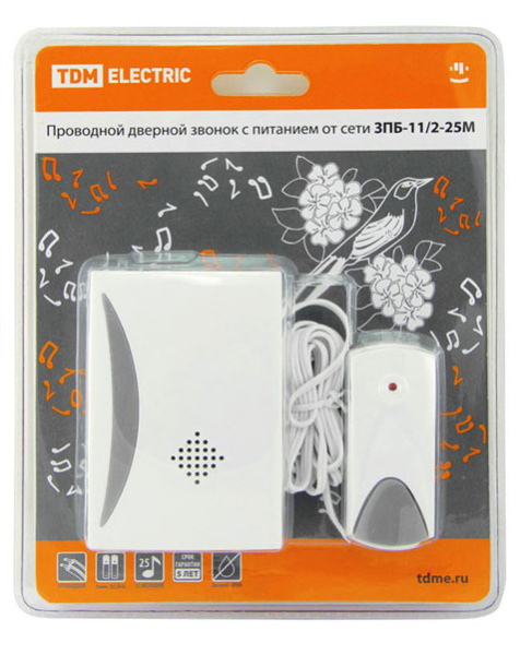 Купить TDM Звонок ЗПБ-11/2-25М (пров., бат.) SQ1901-0015