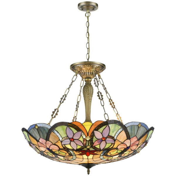 818-807-06 Люстра потолочная Бронза/Разноцветный E27 6*60W