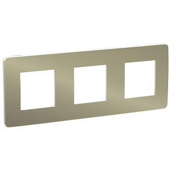 SE Unica Studio Бронза/Белая Рамка 3-ная NU280650