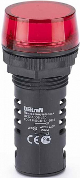 Dekraft Лампа комм. ADDS D22 LED кр. 220В AC/DC ЛK-22