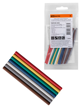 TDM Набор трубок термоусаживаемых, клеевых ТТкНГ(3:1) "Полицвет 2,4/0,8" SQ0548-2202