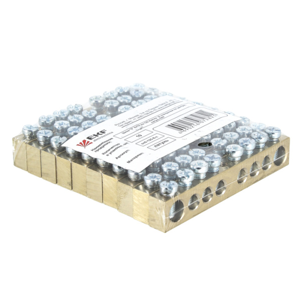 Купить EKF PROxima Шина PEN "ноль-земля" (8х12мм) 10 отверстий латунь крепеж по центру