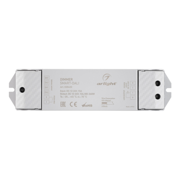 Купить Arlight Диммер SMART-DALI (12-24V, 1x15A) (IP20 Пластик, 5 лет) 028420