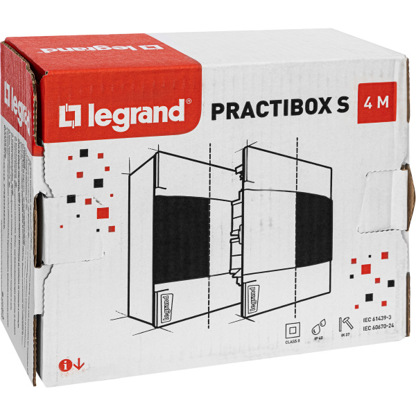 Купить Legrand Practibox S Пластиковый щиток Встраиваемый (в полые стены) 1X4 Белая дверь 134564