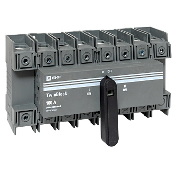 EKF PROxima Рубильник 100A 4P реверсивный c рукояткой для прямой установки TwinBlock
