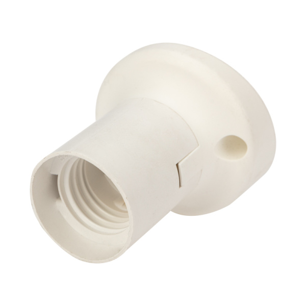 Патрон пластиковый настенный Е27 наклонный, белый c этикеткой Rexant 11-8872