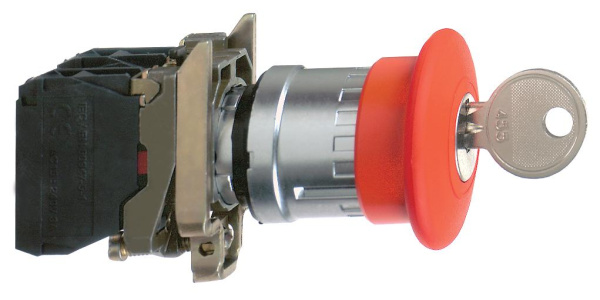 Купить SE XB4 Кнопка аварийного останова 22мм с ключем XB4BS9445