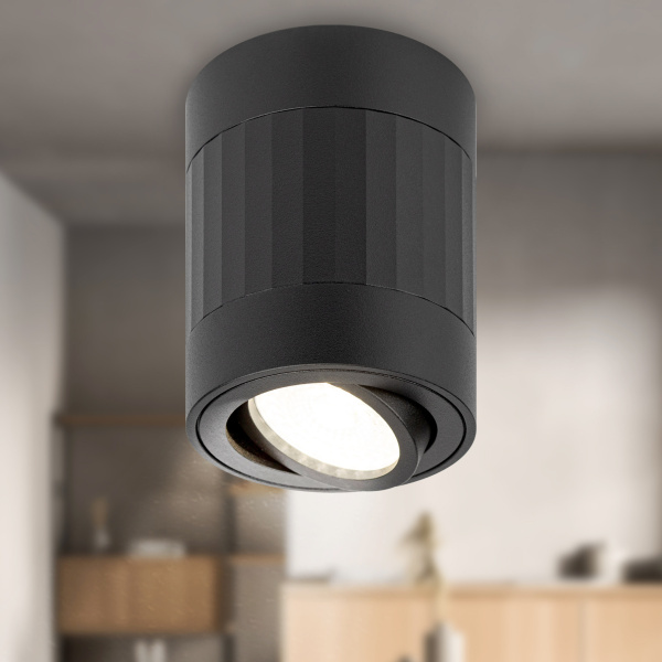 ЭРА Светильник настенно-потолочный спот ЭРА OL34 BK MR16 GU10, черный
