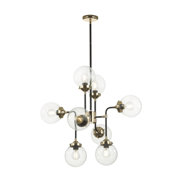 Купить Odeon Light 4971/8 LOFT ODL22 477 черный/золотой/прозрачный/стекло Люстра E27 8*40W PRIAMA