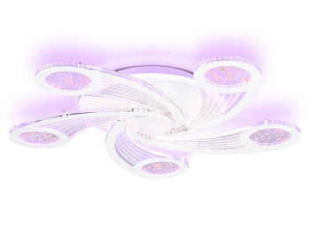 Ambrella Светильник потолочный светодиодный с пультом FA4476/5 WH белый 98W 3000K+BL/4200K+PU/3000K+6400K D620*75 (ПДУ ИК)