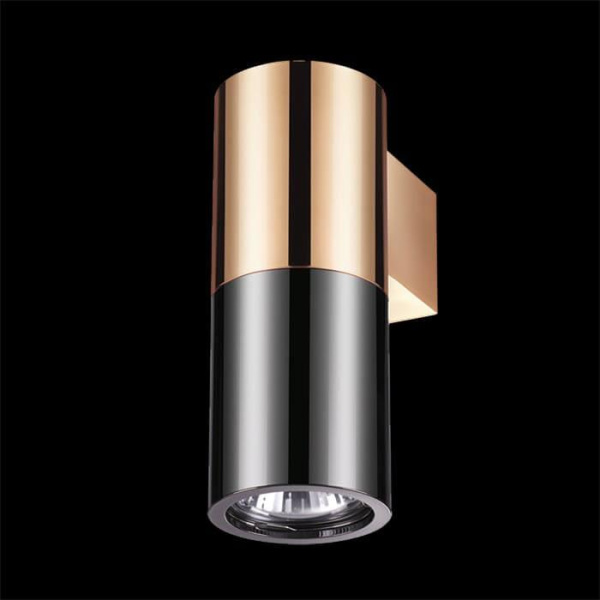 Купить Odeon Light 3583/1W  ODL19  201 черный с медью/металл Настенный светильник GU10 1*50W D180*H63 DUETTA