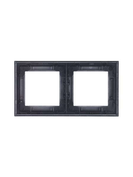 Купить ABB EPJ Levit сталь / дымчатый чёрный Рамка 2 поста 2CHH015020A6069