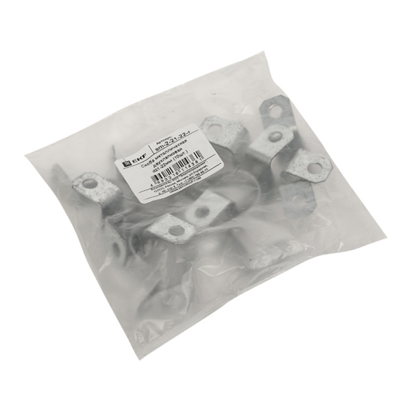 Купить EKF PROxima Скоба металлическая двухлапковая d21-22мм (10шт.)