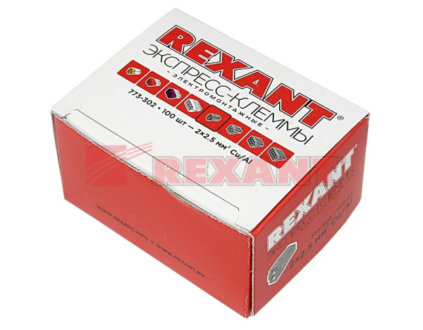 Купить Электромонтажные экспресс-клеммы 773-302 (2*2.5мм² с пастой) Rexant 07-3020