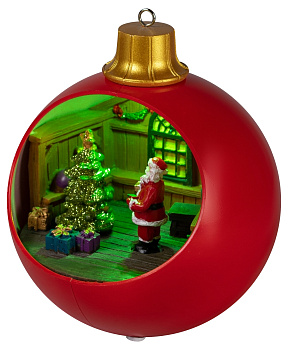 ЭРА Светодиодная новогодняя фигура EFIS-S03 композиция Шар красный мультиколор 3*АА 15*15*17 см