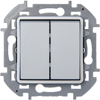 Legrand INSPIRIA Алюминий Переключатель двухклавишный 10 AX - 250 В 673657