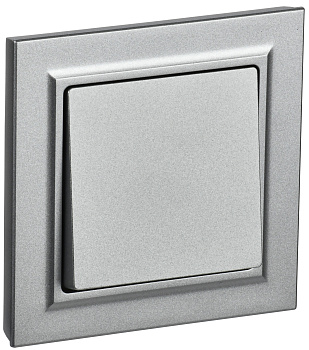 IEK BRITE Алюминий Выключатель 1-кл. 10А в сборе ВСР10-1-0-БрА