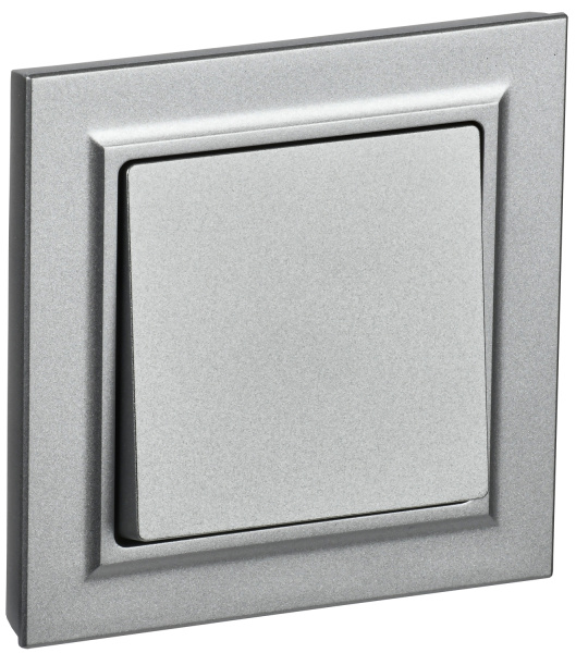 IEK BRITE Алюминий Выключатель 1-кл. 10А в сборе ВСР10-1-0-БрА