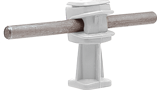 EZETEK Держатель проводника круглого 6-8 мм белый, высота 36 мм, пластик 91008