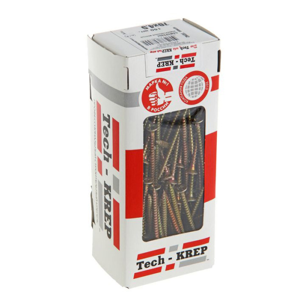 Tech-Krep Саморезы универсальные  70х4,5 мм (150 шт) желтые - коробка с ок. 113142
