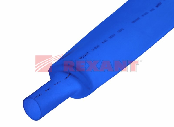 Купить 40.0 / 20.0 мм 1м термоусадка синяя Rexant 24-0006