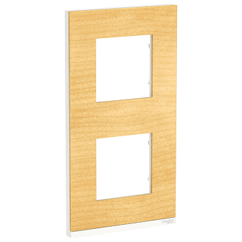 SE Unica Pure Клен/Белая Рамка 2-ная вертикальная NU6004V83