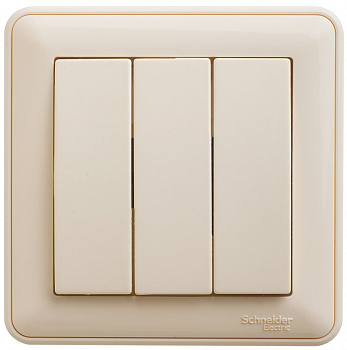 Systeme Electric Wessen 59 Беж Выключатель 3-клавишный, 10АХ (в сборе)