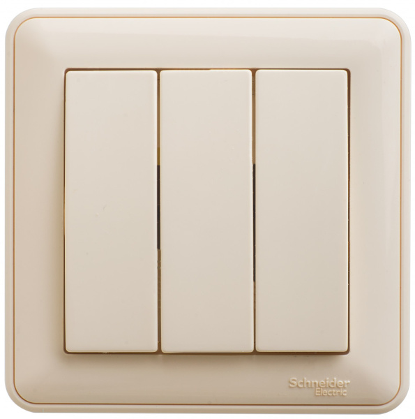 Systeme Electric Wessen 59 Беж Выключатель 3-клавишный, 10АХ (в сборе)