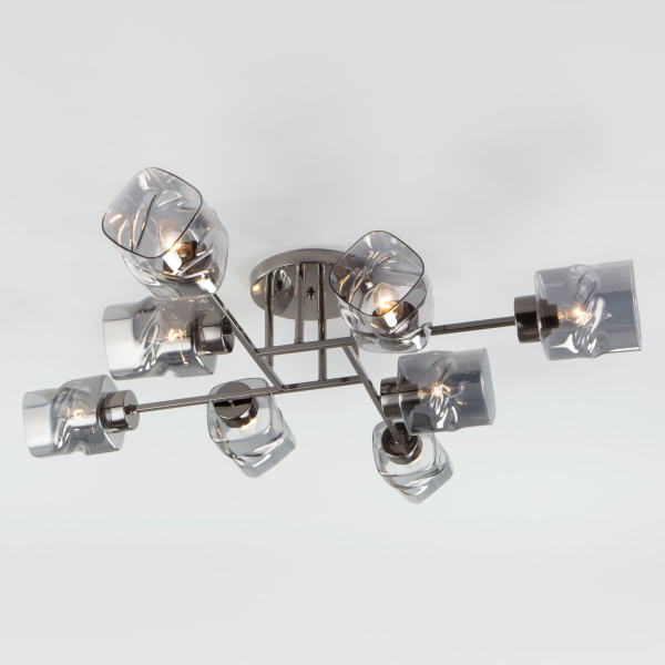 Eurosvet Потолочная люстра со стеклянными плафонами 30165/8 черный жемчуг a047333