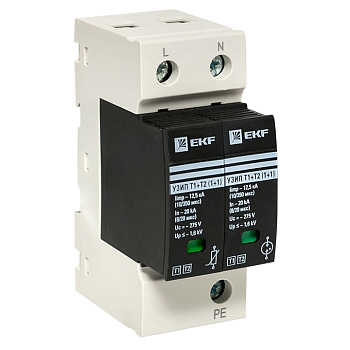 EKF Устройство защиты от импульсных перенапряжений Т1+Т2; Iimp-12,5kA; In-20kA; Uc-275В; 1+1