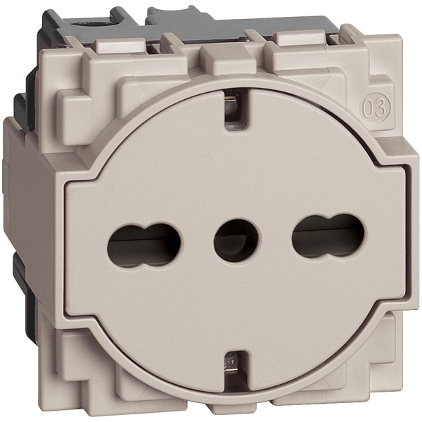 BT Living now Песочный Розетка нем/итал стандарта с плоской лицевой панелью 10/16А 2 мод KM4140A16F