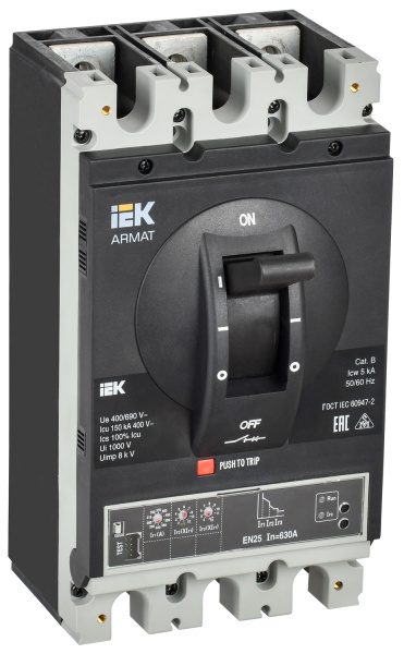 IEK ARMAT Автоматический выключатель в литом корпусе 3P I 150кА 630А эл. станд.