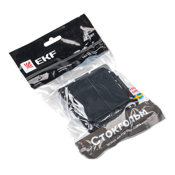 Купить EKF PROxima Стокгольм Черный Выключатель 2-кл, 10А