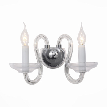 ST LUCE SL757.101.02 Бра  Хром, Прозрачный/Прозрачный E14 2*40W ST LUCE SL757.101.02 Бра  Хром, Прозрачный/Прозрачный E14 2*40W