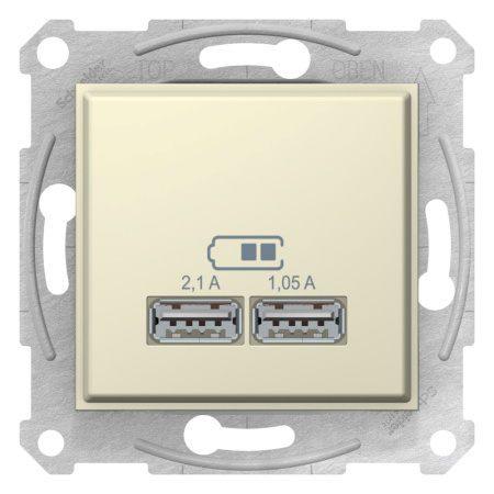 SE Sedna Беж Розетка 2-ая USB 2,1А (2x1,05А) SDN2710247