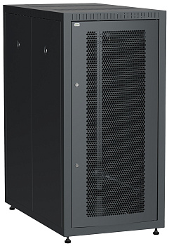 IEK LINEA E ITK Шкаф LINEA E 24U 600х1000мм двери 2шт перфорированные и металлические черные LE05-24U61-PM