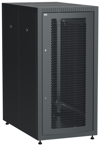 IEK LINEA E ITK Шкаф LINEA E 24U 600х1000мм двери 2шт перфорированные и металлические черные LE05-24U61-PM