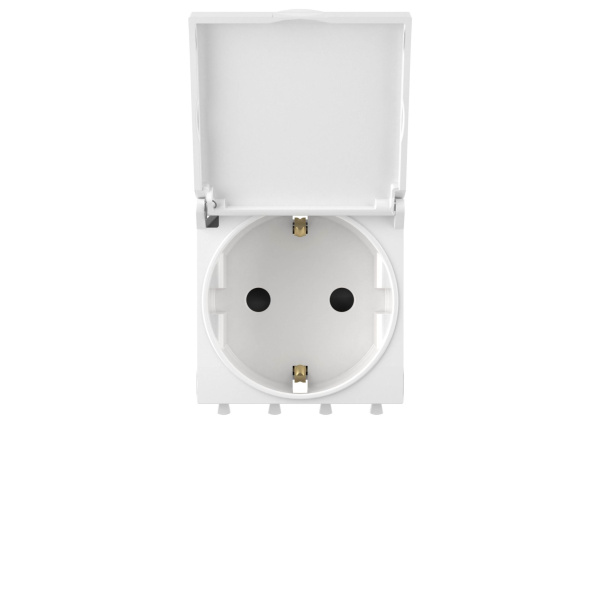Купить DKC Розетка с крышкой модульная, 2P+E, с з/ш, "Avanti", "Белое облако", 2 модуля