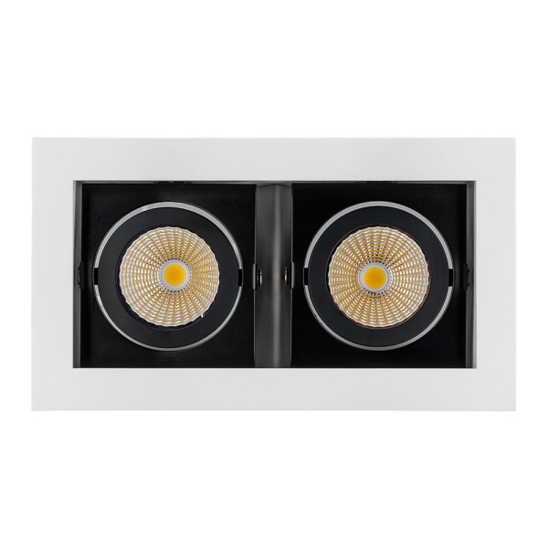 Купить Arlight Светильник CL-KARDAN-S180x102-2x9W Warm (WH-BK, 38 deg) (IP20 Металл, 3 года) 024130