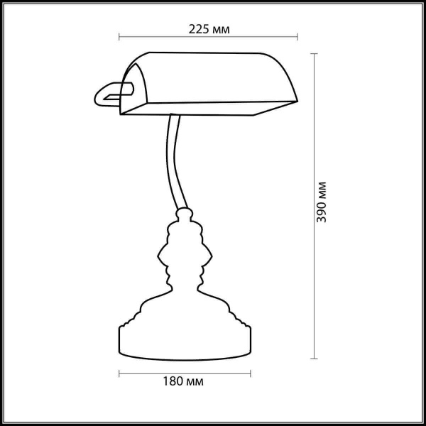 Купить Odeon Light 2224/1T ODL12 835 бронза/зелёный Н/лампа  E27 60W 220V TRES