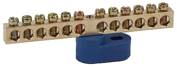 ЭРА NO-222-116-1 Синий Шина N "ноль" на одном угловом изоляторе ШНИ-6х9-12-У1