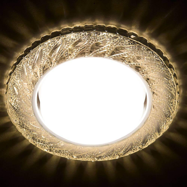 Купить Ambrella Встраиваемый точечный светильник со светодиодной лентой G303 CL/WW хром/прозрачный GX53+3W(LED WARM)