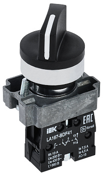 IEK Переключатель LA167-BDF41 2 положения 1з черный