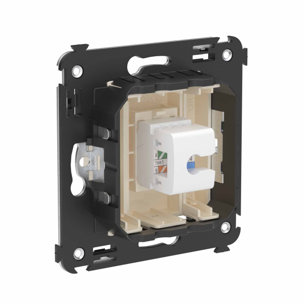 Купить DKC Телефонная розетка RJ-12 без шторки в стену одинарная, "Avanti", "Ванильная дымка"