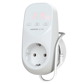 Welrok pt 2m red Терморегулятор эл. для обогревателя 16 А, 3000 ВА, 0…30  °С