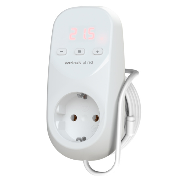 Welrok pt 2m red Терморегулятор эл. для обогревателя 16 А, 3000 ВА, 0…30  °С